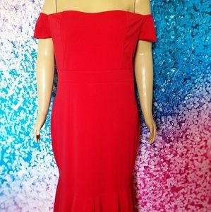 Red  Plus Size Mermaid Dress